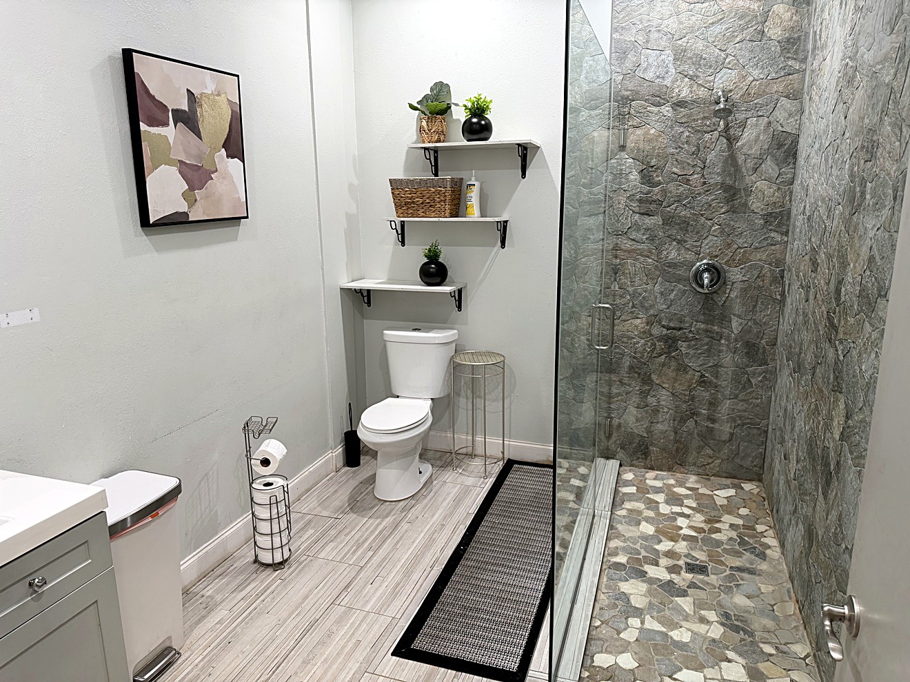 Locker room and shower at Look Who's Fit